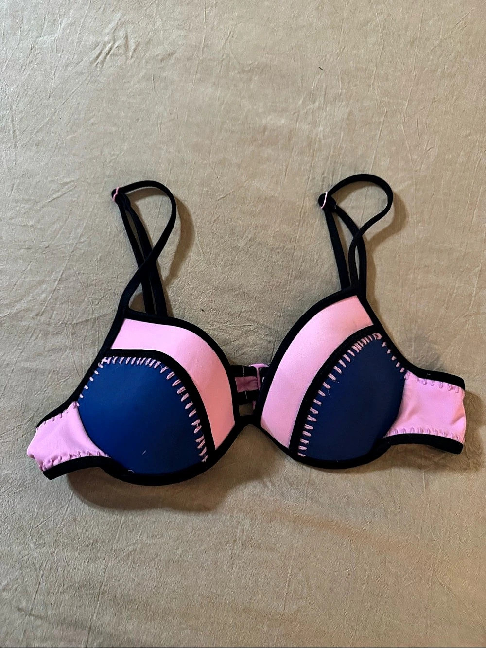 Victoria's Secret Push Up Bikini Top in Pink & Blue Size 34A